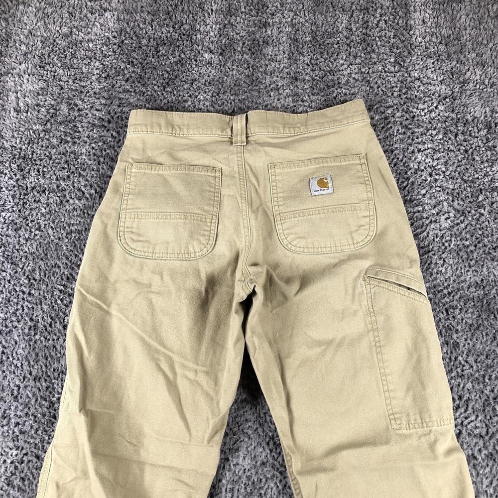 Carhartt Pants Mens 29x30 Beige Relaxed Carpenter Workwear Stretch 102291-253